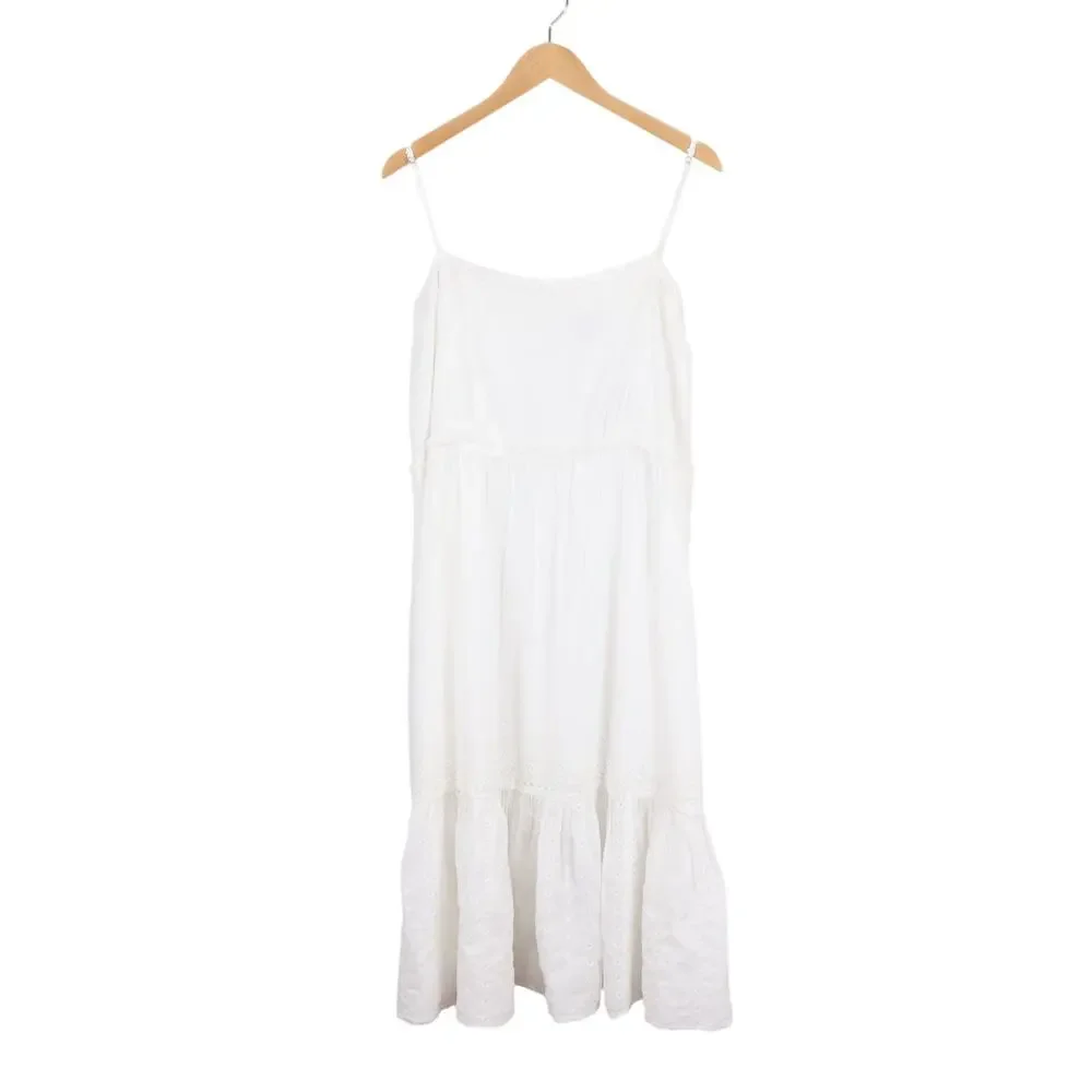 J.Crew Sorrento Dress Cotton Voile White Size Large NWT
